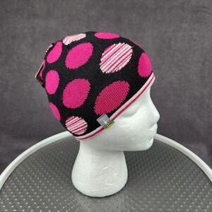 Smartwool Wintersport Dot Beanie Hat Fitted Girls Size Large XL Pink Merino Wool